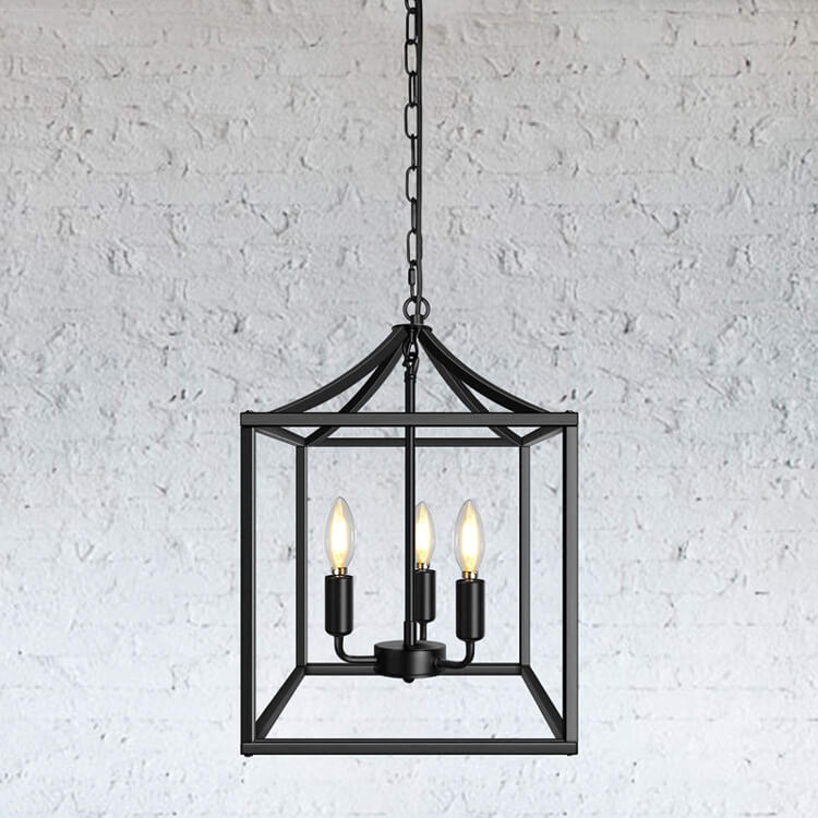 Cottage 3-Light Lantern Geometric LED Chandelier