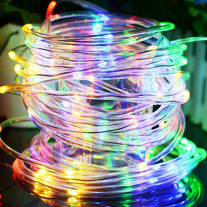 LED Solar String Fairy Lights Waterproof Copper Wire Outdoor Tube Fairy Lights