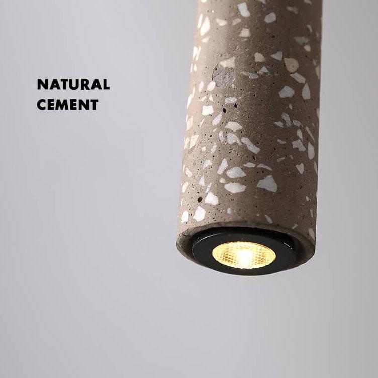 Lámpara colgante LED de tira larga de cemento multicolor retro 