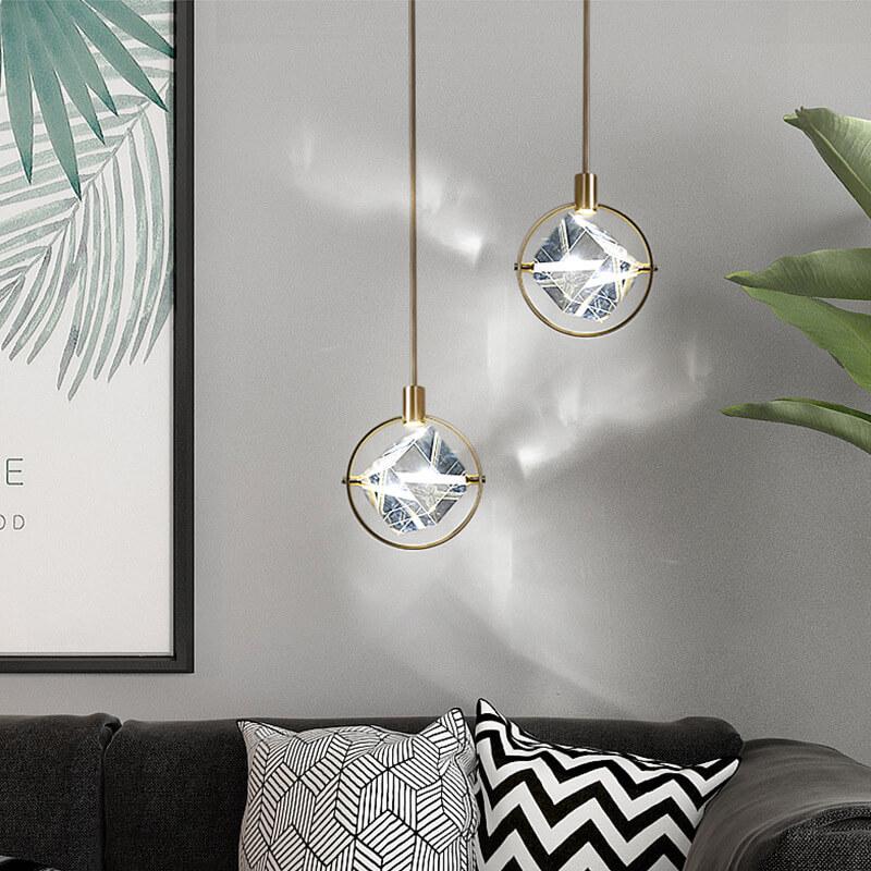 Modern Golden Ring 1-Light LED Pendant Light