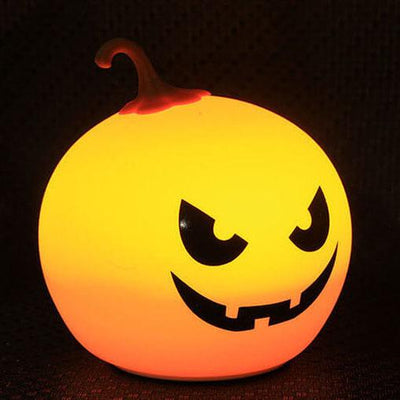 Halloween Round Pumpkin Pat Night Light Colorful Decorative LED Table Lamp