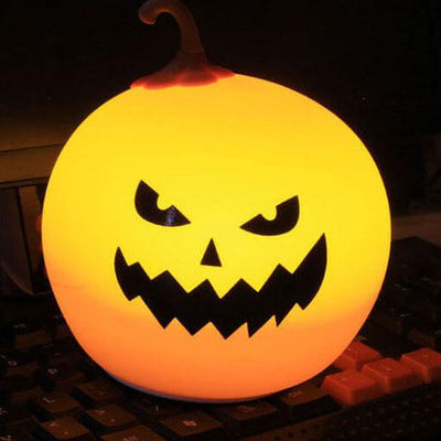 Halloween Round Pumpkin Pat Night Light Colorful Decorative LED Table Lamp