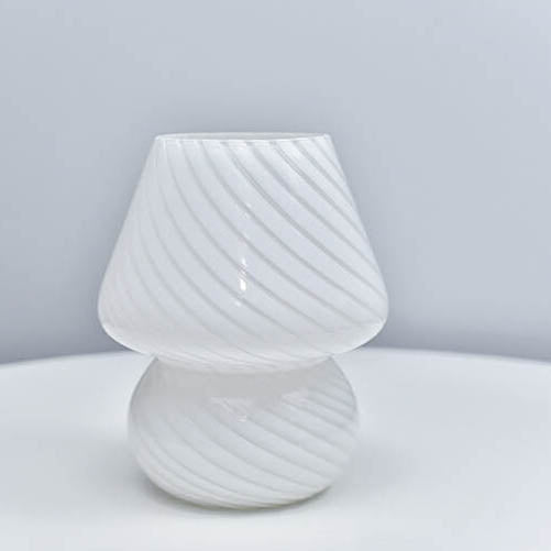Lampe de Table de Nuit à LED 1 Lumière Champignon en Verre Créatif Rétro 