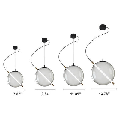 Postmodern Clear Globe Glass 1-Light LED Pendant Light
