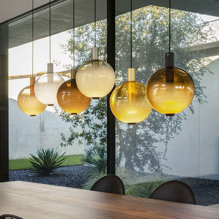 Post-modern Creative Gradient Color Glass Ball 1-Light Pendant Light