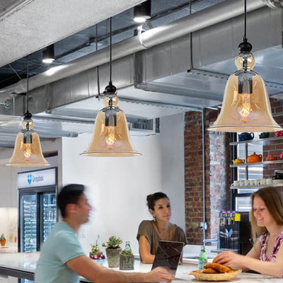 Lustre suspendu à 1 lumière en verre industriel 