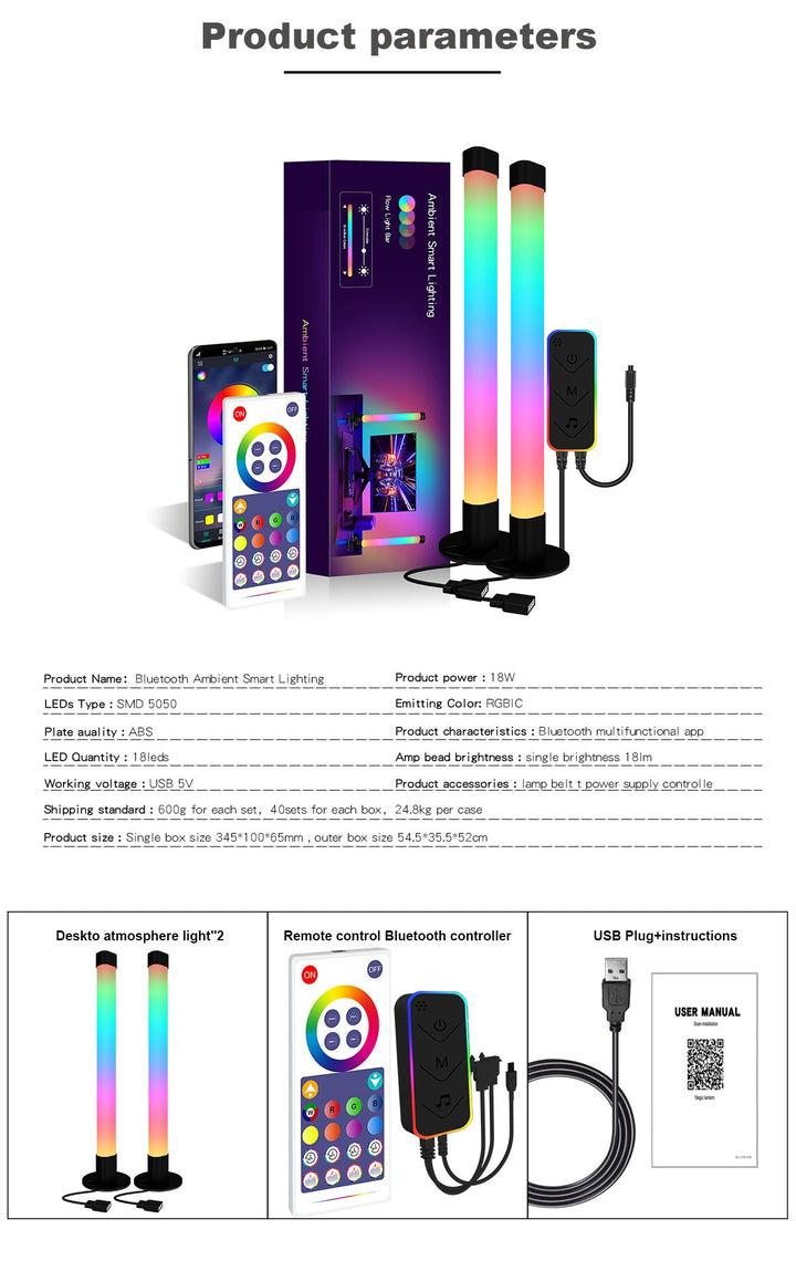 Creative Gaming Desktop Bluetooth APP Remote Control LED Desktop Ambient Table Lamp
