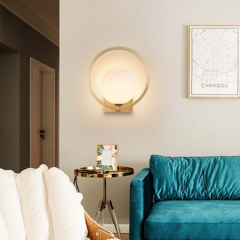 Lámpara Aplique de 1 Luz con Bola de Cristal Moderna 