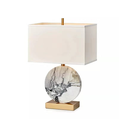 Chinese Simple Marble Texture 1-Light Table Lamp