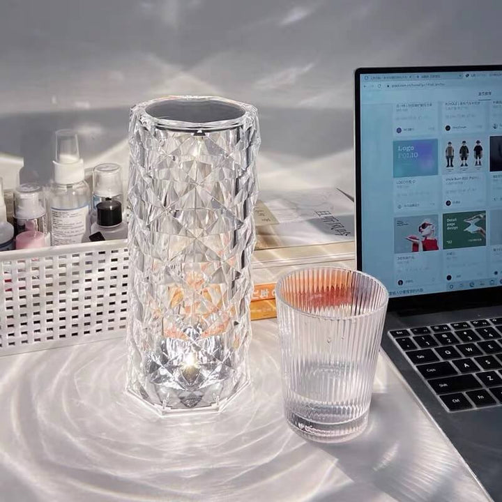 Lampe de table avec télécommande et abat-jour pétale de rose 