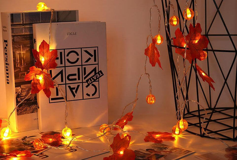 Lumières de fête à LED en forme de feuille d&