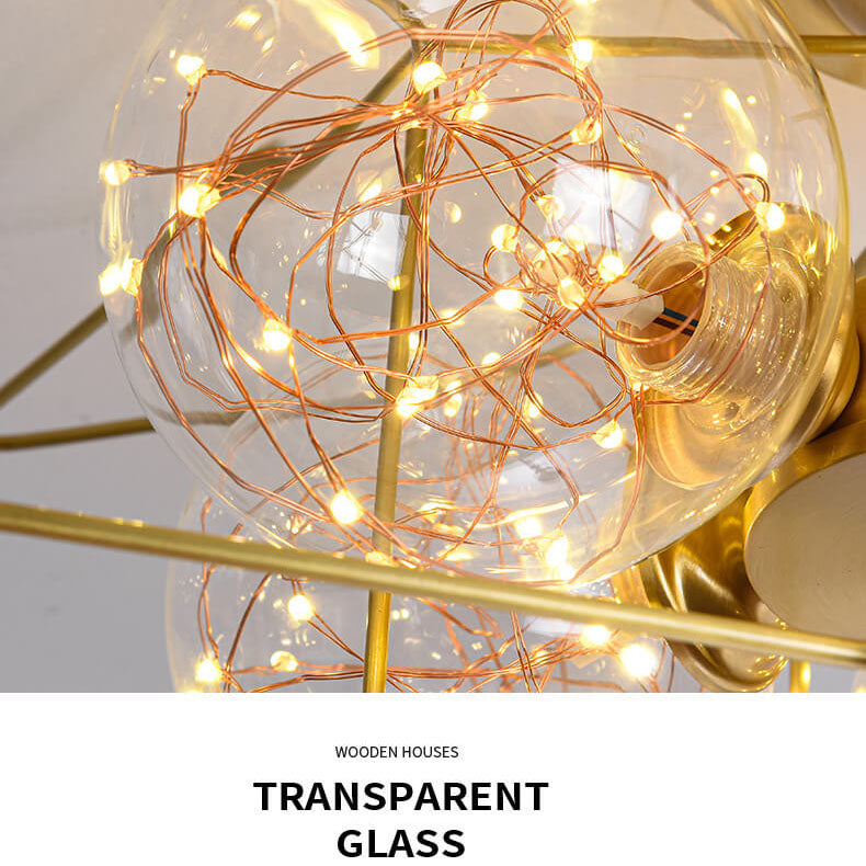 Modern Pentagram 1-5 Light 3 Color Changeable LED Semi-Flush Mount Lighting