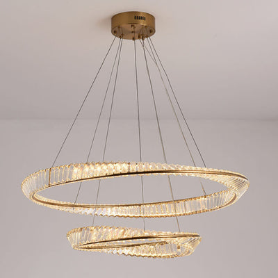 Modern Wave Circle Crystal LED Chandeliers