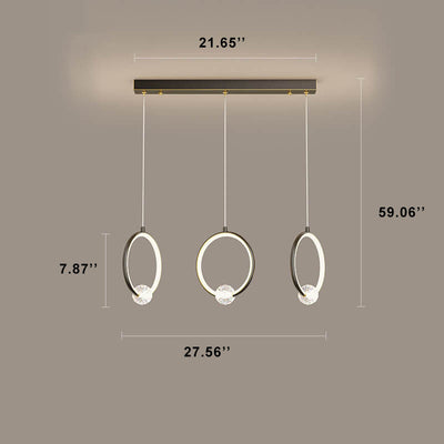 Modern Diamond Ring-Shaped 3/5 Light LED Chandeliers