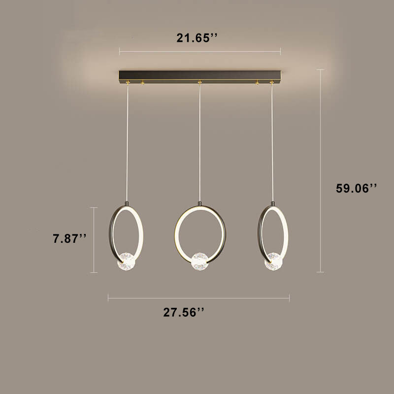 Modern Diamond Ring-Shaped 3/5 Light LED Chandeliers