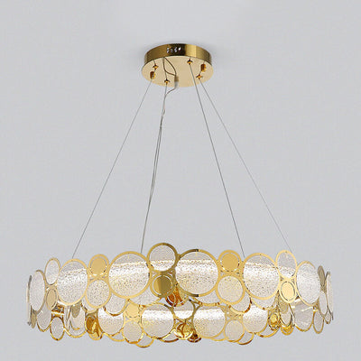 Modern Round Iron Glass 6/8 Light Led Chandeliers