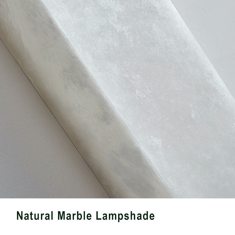 Chinese Style Marble 1-Light Long Square LED Sconce Lamp 3 Design
