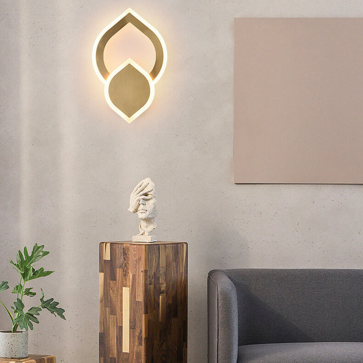Applique murale LED moderne à 1 lumière en forme de feuille avec 3 couleurs changeables 