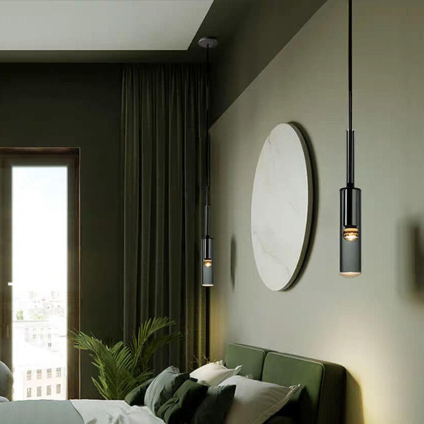 Post-modern Smoke Grey Crystal Wine Bottle 1-Light LED Pendant Light
