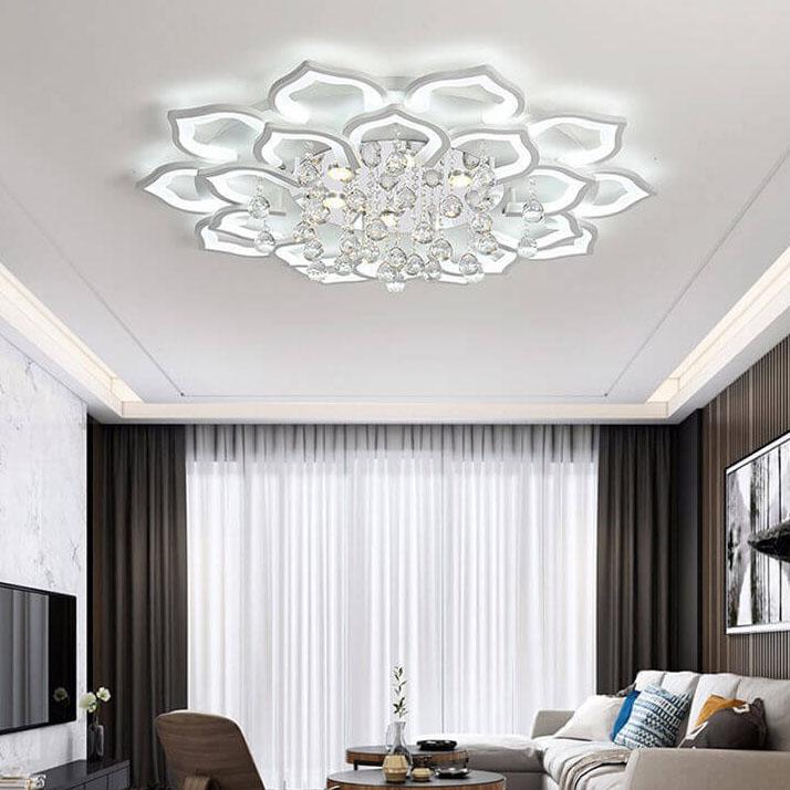 إضاءة السقف الكريستالية الحديثة بزهرة LED مع 20 مصباح 