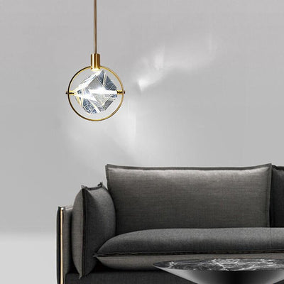 Modern Golden Ring 1-Light LED Pendant Light