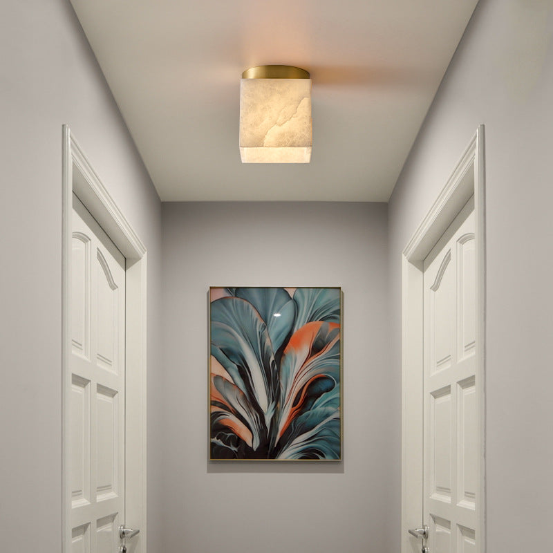 Modern Cube 1-Light Semi-Flush Mount Lighting