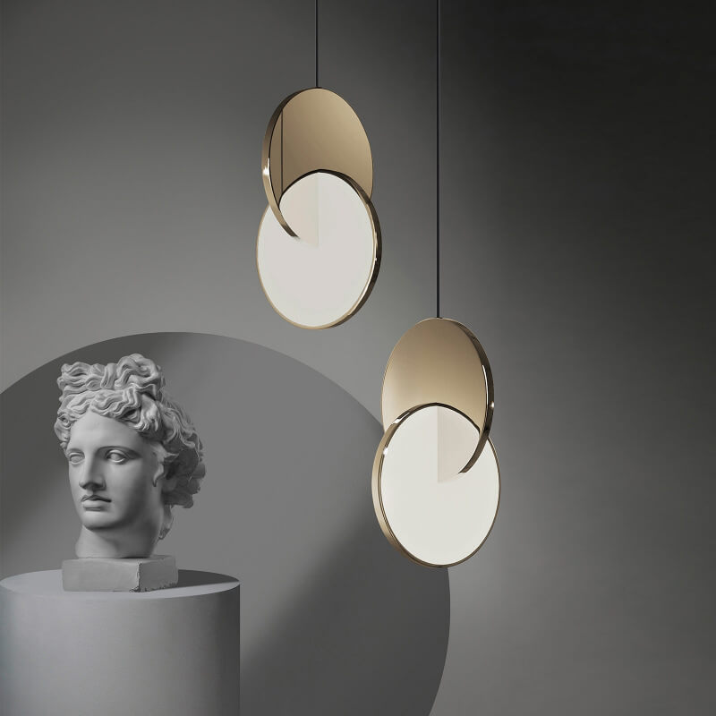 Nordic Tangent Circle Metal Shade 1-Light LED Pendant Light