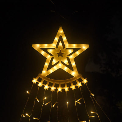 Lumières LED en forme de météores de Noël en cascade d'étoiles 