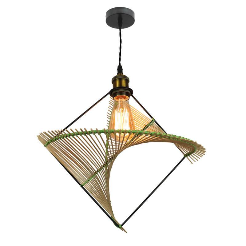 Creative Twisted Rattan Weaving 1-Light Pendant Light