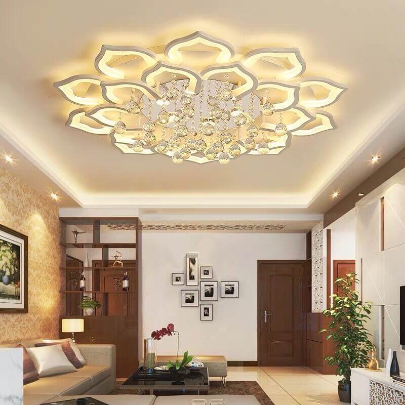إضاءة السقف الكريستالية الحديثة بزهرة LED مع 20 مصباح 