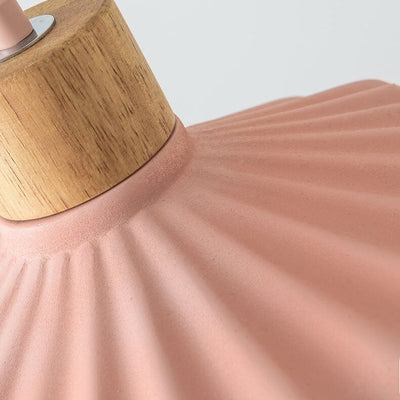 Modern Macaron Cement Scalloped Shade 1-Light Pendant Light
