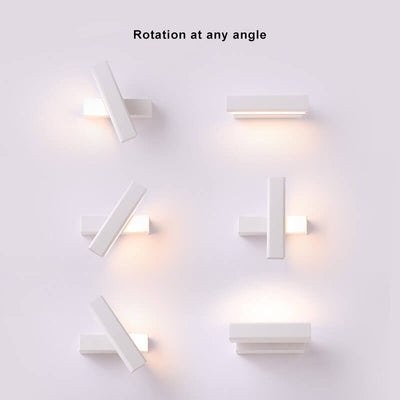 Modern Simple Metal Linear Rotating 1-Light LED Wall Sconce Lamp