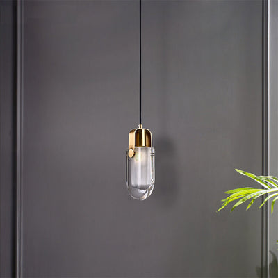 Modern 1-Light Barrel Crystal LED Pendant Light