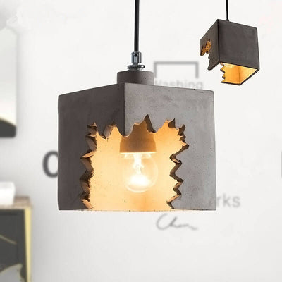 Luminaire suspendu industriel créatif à 1 lumière en ciment Notch 