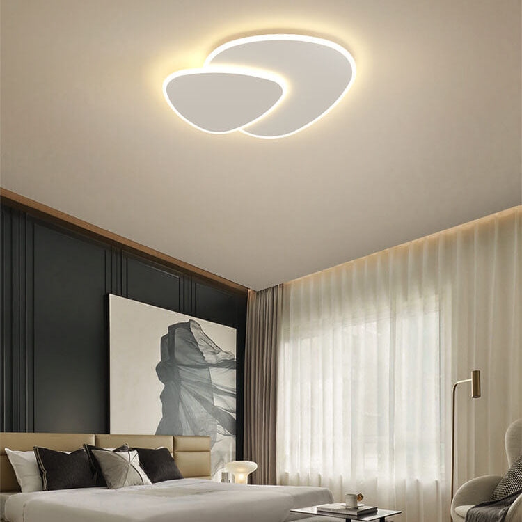 Minimalist 1-Light Two Round Changeable Tunable White LED Flush Mount Lighting