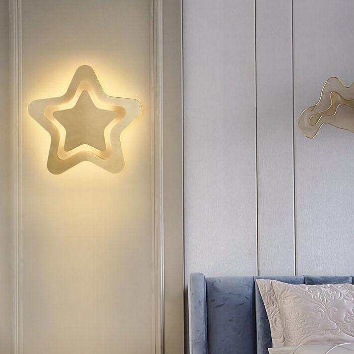 Modern 1-Light Pentagram Shade Star LED Sconce Lamp