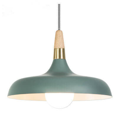 Iron Lampshade Colorful 1-Light Adjustable Length Single Dome Pendant Light