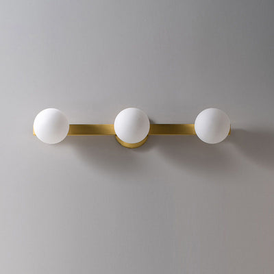 Moderne, minimalistische Orb 2/3-Licht-Wandleuchte aus Vollkupferglas 