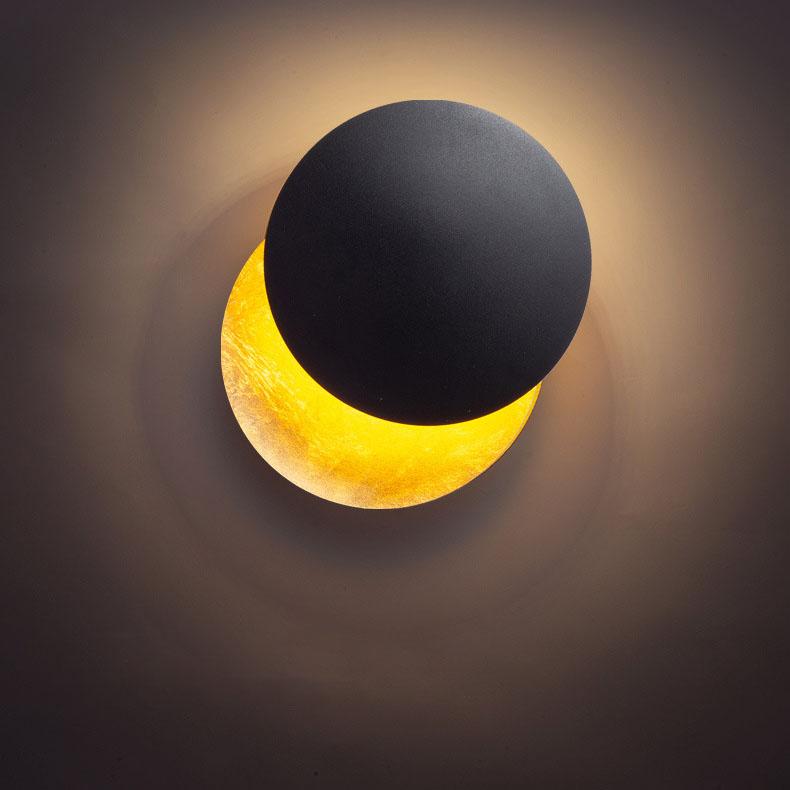Modern Creative Solar and Lunar Eclipses 1-Light LED Art Wall Sconce Lamps