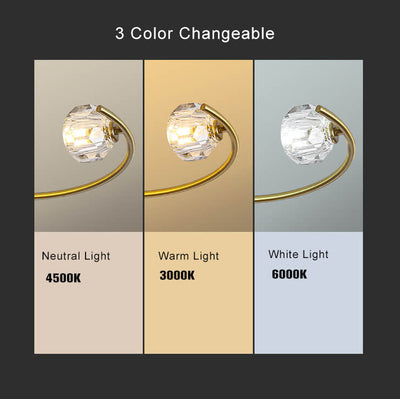 Simple Crystal Ball 2-5 Light 3 Color Changeable LED Semi-Flush Mount Lighting