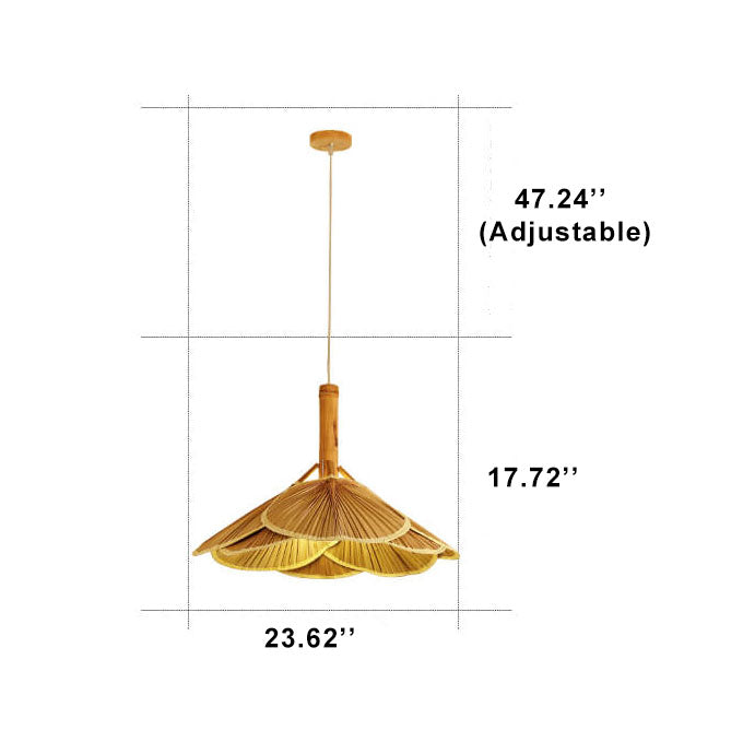 Luminaire suspendu à dôme à 1 lumière LED en bambou tissé 