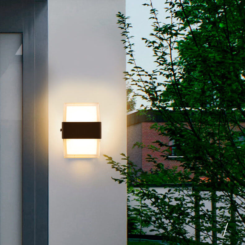 Lampes murales extérieures modernes étanches à LED carrées à 1 lumière 