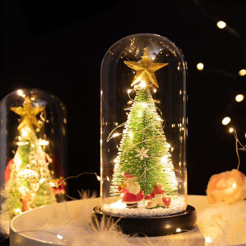 Kreative Weihnachtsdekoration Weihnachtsbaum Glasabdeckung Nachtlicht 