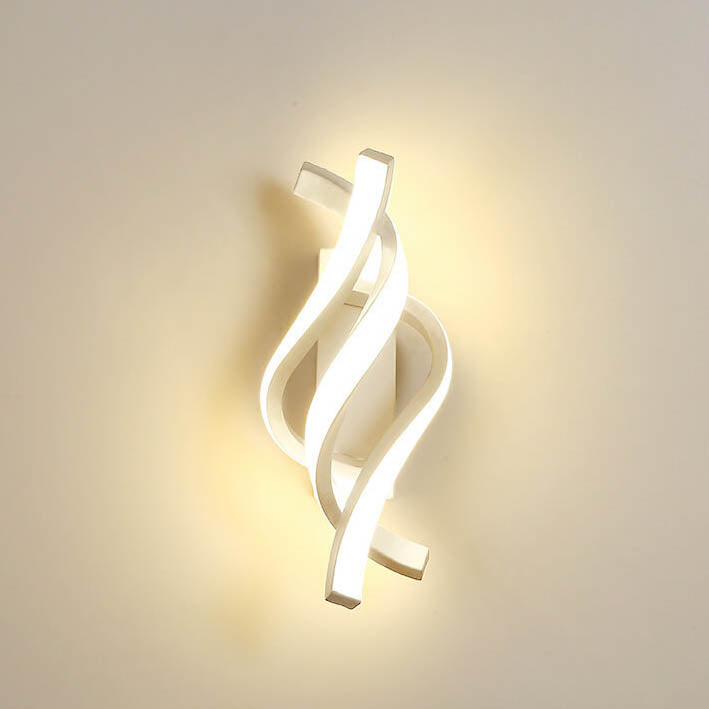 Moderne minimalistische spiralförmige 1-Licht-LED-Wandleuchte für das Schlafzimmer 