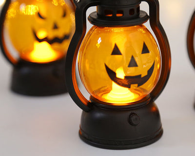 Décorations de lanternes LED citrouille d'horreur d'Halloween lampe portative 