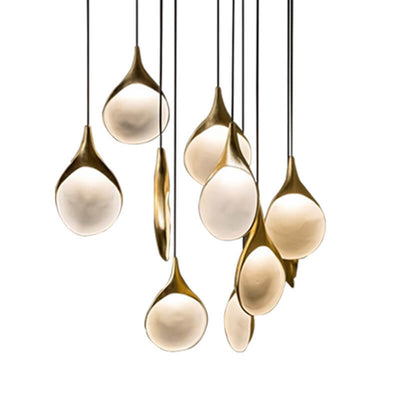 Post-modern Minimalist Resin 1-Light Mini Gold Leaf Pendant Light