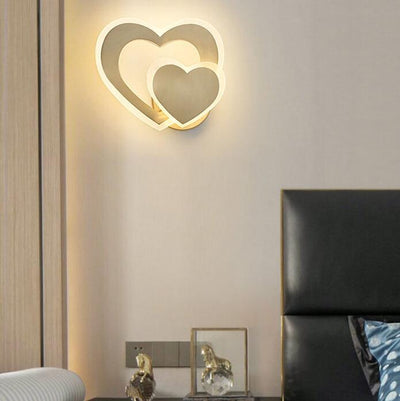 Modern 1-Light Heart Shade LED Sconce Lamp