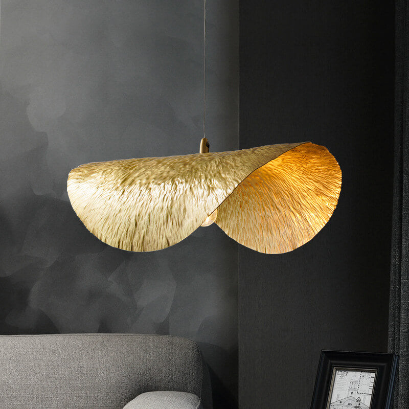 Golden Lotus Leaf Shaped Pendant 1-Light Pendant Light