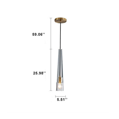Moderne kreative klare Kristallkegelschirm-1-Licht-Pendelleuchte 