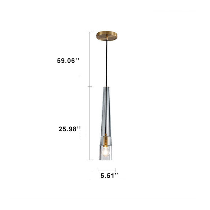 Moderne kreative klare Kristallkegelschirm-1-Licht-Pendelleuchte 